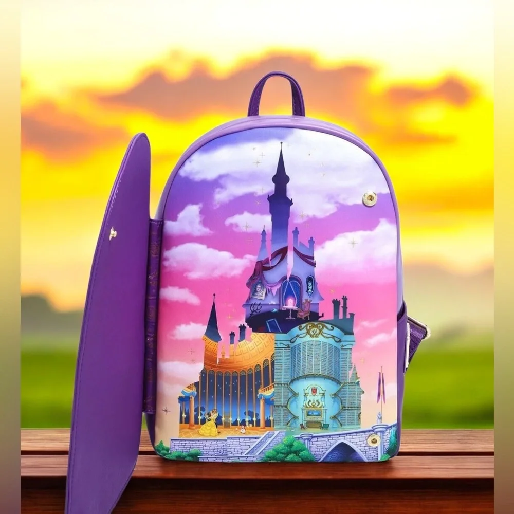 Loungefly Disney Beauty and the Beast Castle Portrait Mini Backpack